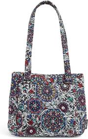 img 4 attached to 👜 Cotton Multi-Compartment Shoulder Satchel Purse by Vera Bradley
