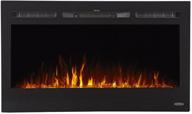 🔥 touchstone 80014 - the sideline electric fireplace - 36 inch wide - in-wall recessed - 5 flame settings - realistic 3 color flame - 1500/750 watt heater - black - log & crystal hearth options - enhanced seo logo