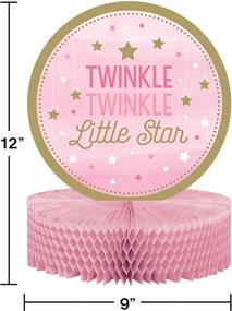 img 1 attached to 🌟 Creative Converting One Little Star Girl - Pink & Gold Honeycomb Centrepiece Centerpiece, 0.125" x 11.5" x 13.5