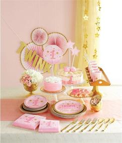 img 2 attached to 🌟 Creative Converting One Little Star Girl - Pink & Gold Honeycomb Centrepiece Centerpiece, 0.125" x 11.5" x 13.5