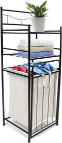 img 4 attached to 🚽 Sorbus Bathroom Tower Hamper Organizer - Tilt Out Laundry Hamper with 2-Tier Storage Shelves - Ideal for Bathroom, Laundry Room, Bedroom, Closet, Nursery, and More
