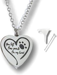 img 3 attached to You Left Imprints of Love on My Heart - Pet Dog Cat Cremation Ashes Remembrance Urn Pendant Necklace Jewelry with Filling Kit Included