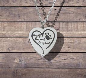 img 2 attached to You Left Imprints of Love on My Heart - Pet Dog Cat Cremation Ashes Remembrance Urn Pendant Necklace Jewelry with Filling Kit Included