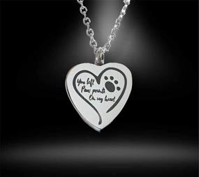 img 1 attached to You Left Imprints of Love on My Heart - Pet Dog Cat Cremation Ashes Remembrance Urn Pendant Necklace Jewelry with Filling Kit Included