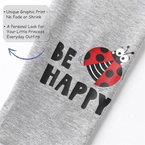 img 1 attached to 👚 Adorable and Comfortable Girls Soft Basic Leggings with Unique Graphics for 3-9 Years