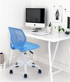 img 1 attached to Versatile Blue Adjustable Task Chair - Perfect for Office, Home, and Children's Study