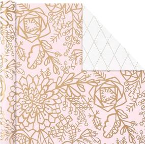 img 2 attached to 🎁 Hallmark Reversible Wrapping Paper Bundle - Pastel & Metallic Celebrate (3-Pack: 75 sq. ft. total) for Mother's Day, Weddings, Birthdays, Baby Showers, Bridal Showers, or Any Occasion
