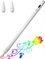 🖊️ high-performing white active stylus pen for apple ipad with palm rejection: compatible with ipad 8th/7th/6th gen, ipad pro 11/12.9", ipad air 5th-3rd gen, ipad mini 6th gen 2018-2022 – includes extra tip logo