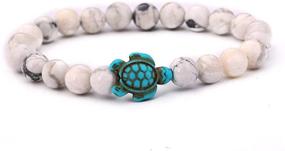 img 3 attached to 🐢 Kelistom Turtle Beads Chain Bracelet: Handmade Natural Stone Elastic Stretch Bracelet for Friendship; Women, Men, Girls, and Boys; Perfect Couple Bracelets