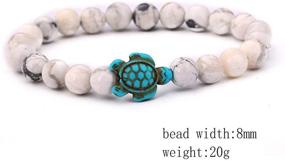 img 2 attached to 🐢 Kelistom Turtle Beads Chain Bracelet: Handmade Natural Stone Elastic Stretch Bracelet for Friendship; Women, Men, Girls, and Boys; Perfect Couple Bracelets