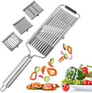 🔪 versatile stainless steel vegetable slicer: manual cutter, grater, and chopper for efficient kitchen food prep logo