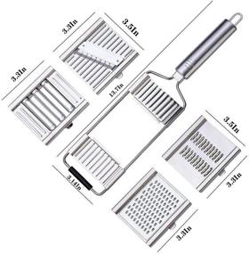 img 3 attached to 🔪 Versatile Stainless Steel Vegetable Slicer: Manual Cutter, Grater, and Chopper for Efficient Kitchen Food Prep