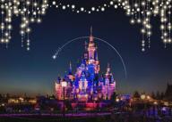 🏰 magical night view of disneyland: 7x5ft polyester disney castle backdrop for infant new born baby party – capture memorable moments with wrinkleless photo backgrounds bt034 logo