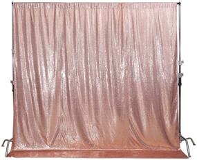 img 4 attached to 🌹✨ Shimmering Rose Gold Sequin Backdrop for Wedding Party - SquarePie 6FT x 6FT Sparkly Satin Background