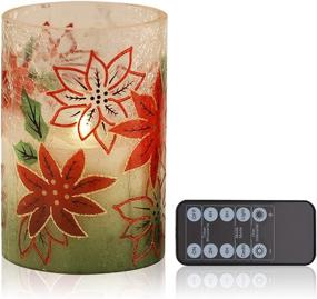 img 4 attached to Red Crackle Glass Led Candles Set Of 1 (D4&#34