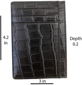 img 2 attached to Crocodile Pattern Leather MINIMALIST Wallet