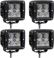 🔦 ledkingdomus 4pcs 20w 4inches flood cube led work light pod off road light led fog light truck light driving light boat light - truck, pickup, suv, atv, utv, waterproof logo