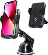 📱 super suction car phone mount: universal holder for iphone 13/12 samsung & more, vent or dashboard installation logo