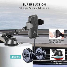 img 2 attached to 📱 Super Suction Car Phone Mount: Universal Holder for iPhone 13/12 Samsung & More, Vent or Dashboard Installation