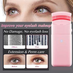 img 1 attached to 🔥 Heated Eyelash Curler - Electric Lash Curler with Flexible Silicone Pad, One-Step Curling for Long & Voluminous Eyelashes in Seconds - Lasts All Day, Battery Included