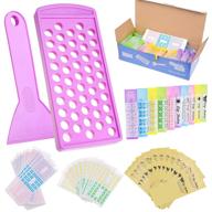 lip balm craft kit - convenient lip balm filling tray and spatula - 50 empty lip balm tubes with caps (10 sets of 5 colors) - 3/16 oz (5.5 ml) - 50 writeable and 50 printed stickers - m logo
