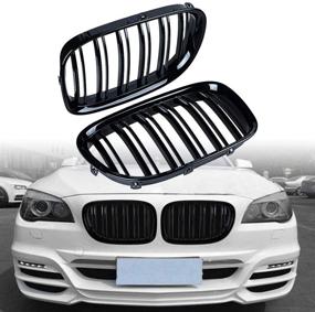 img 3 attached to Astra Depot M Look Black Front Kidney Grill Grille 🚘 for 2009-15 BMW 7-Series F01 F02 730d 740i 750i - 1 Pair