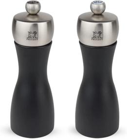 img 4 attached to 6 Inch Black Matte Salt and Pepper Mill Set - Peugeot Fidji