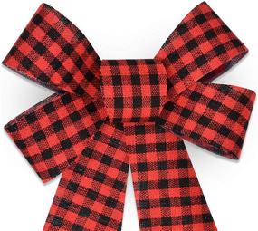 img 1 attached to 🎄 Christmas Buffalo Plaid Red Bows: Festive 5.5” by 8” Wreath Ribbon Bow for Holiday Decoration and Gift Wrapping