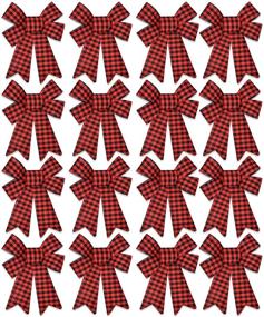 img 4 attached to 🎄 Christmas Buffalo Plaid Red Bows: Festive 5.5” by 8” Wreath Ribbon Bow for Holiday Decoration and Gift Wrapping