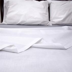 img 3 attached to 🛏️ Get Luxurious Hotel Quality with 1-Piece, Twin XL Size Flat Bed Sheet by Pacific Linens: White, 66x104 in, 200 Thread Count Poly-Cotton Blend; Perfect for College Dorms – Elegant, Breathable & Durable!