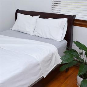 img 1 attached to 🛏️ Get Luxurious Hotel Quality with 1-Piece, Twin XL Size Flat Bed Sheet by Pacific Linens: White, 66x104 in, 200 Thread Count Poly-Cotton Blend; Perfect for College Dorms – Elegant, Breathable & Durable!