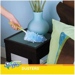 img 2 attached to 🧹 Swiffer 21459CT Dust Lock Fiber Refill Dusters - Light Blue, Unscented (10/Box, 4 Box/Carton) | Effective Dusting Solution