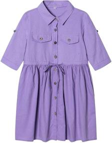 img 3 attached to 👗 Casually Chic: Discover Sleeve Pleated T Shirt Dresses for Girls' Clothing in Dresses