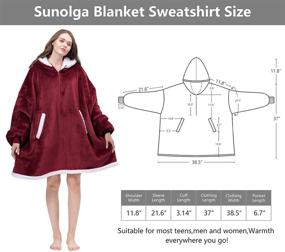 img 1 attached to Wearable Blanket Microfiber Sweatshirt Wine