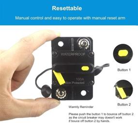 img 1 attached to ⚡️ WOHHOM 100A Waterproof DC 12V-48V Circuit Breaker - Manual Reset Fuse for Trolling Motor, Auto, Car, RV, Marine, Boat - Overload Protection, Inverter, Current 30A-300A