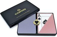 🃏 copag export design 100% plastic playing cards: poker size jumbo index red/blue double deck set - top choice for endless poker fun! логотип