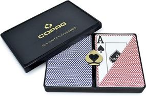 img 4 attached to 🃏 Copag Export Design 100% Plastic Playing Cards: Poker Size Jumbo Index Red/Blue Double Deck Set - Top Choice for Endless Poker Fun!