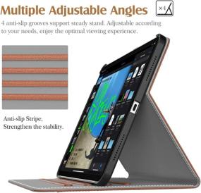 img 2 attached to 📱 TiMOVO Case for New iPad Air 4th Generation - PU Leather Folio Stand Cover with 4 Viewing Angles, Support for Apple Pencil Charging - Brown