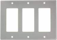 💡 gray leviton 80411-gy 3-gang decora wallplate - standard size, device mount, thermoset material, compatible with decora/gfci devices логотип