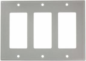 img 1 attached to 💡 Gray Leviton 80411-GY 3-Gang Decora Wallplate - Standard Size, Device Mount, Thermoset Material, Compatible with Decora/GFCI Devices