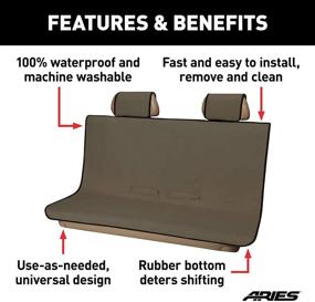 img 2 attached to ARIES 3146-18 Seat Defender Universal Bench Car Seat Cover Protector - Waterproof, Brown, 58-Inch x 55-Inch