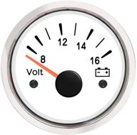 🔋 universal 12v electrical voltmeter gauge | 2" 52mm | ip67 waterproof | white background | red/yellow backlight | negative ground systems | ideal for suv, rv, boat, yacht, and house-boating logo