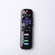 улучшенная замена пульта дистанционного управления для tcl roku tv с клавишами netflix, sling, hulu и vudu: совместима с 32s4610r, 50fs3750, 55up120 и др. логотип