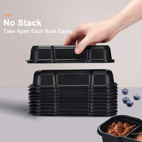 img 1 attached to 🥡 OTOR 25 Sets Meal Prep Containers 16OZ 2 Compartments - Clear Airtight Lids - Stackable & Reusable Bento Boxes - Travel-Friendly - BPA Free - Dishwasher, Microwave, Freezer Safe