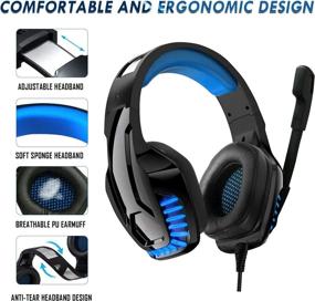img 1 attached to 🎧 Galopar Gaming Headset with Noise Canceling Microphone - Compatible with PC, PS4, Xbox One, Nintendo Switch, Mac, Laptop - Headphones with Soft Memory Earmuffs for Kids and Adults