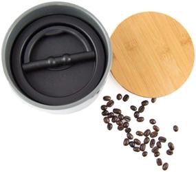 img 1 attached to ☕ Airscape Ceramic Coffee and Food Storage Canister - Airtight Inner Lid with Two Way Valve for Enhanced Food Freshness - Glazed Ceramic with Bamboo Top, Medium 7-Inch, Obsidian Black