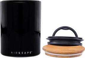 img 3 attached to ☕ Airscape Ceramic Coffee and Food Storage Canister - Airtight Inner Lid with Two Way Valve for Enhanced Food Freshness - Glazed Ceramic with Bamboo Top, Medium 7-Inch, Obsidian Black