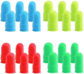 img 4 attached to 🔥 Versatile 24-Piece Silicone Finger Protectors: Ultimate Hot Glue Gun, Wax, Rosin, Resin & More Crafting Accessories - 3 Sizes - Small, Medium, Large