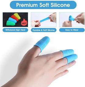 img 2 attached to 🔥 Versatile 24-Piece Silicone Finger Protectors: Ultimate Hot Glue Gun, Wax, Rosin, Resin & More Crafting Accessories - 3 Sizes - Small, Medium, Large