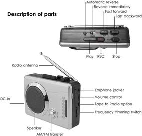 img 2 attached to 📻 Портативное карманное радио и аудиомагнитофон: DIGITNOW! Персональный плеер Walkman с встроенным динамиком и наушниками
